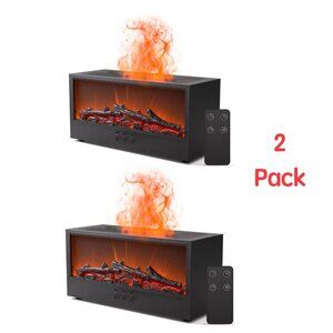 Fireplace Flame Air Diffuser Humidifier,7 Colors Aromatherapy Essential Oil Diff